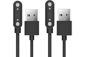 Lamshaw Compatible with Raycon Bone Conduction Headphones Charger, 1M Magnetic Replacement Charging Compatible for Raycon Bone Conduction Headphones (2 Pack-Black+Black)