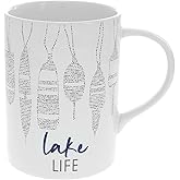 Pavilion Gift Company - Lake Life - 18 oz Coffee Tea Mug Lake Life Lake Lover Waterfront Drinkware Kitchenware
