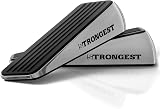 STRONGEST HOME Zinc Rubber Door Stop Wedge Set 2 Plus Wall Protectors