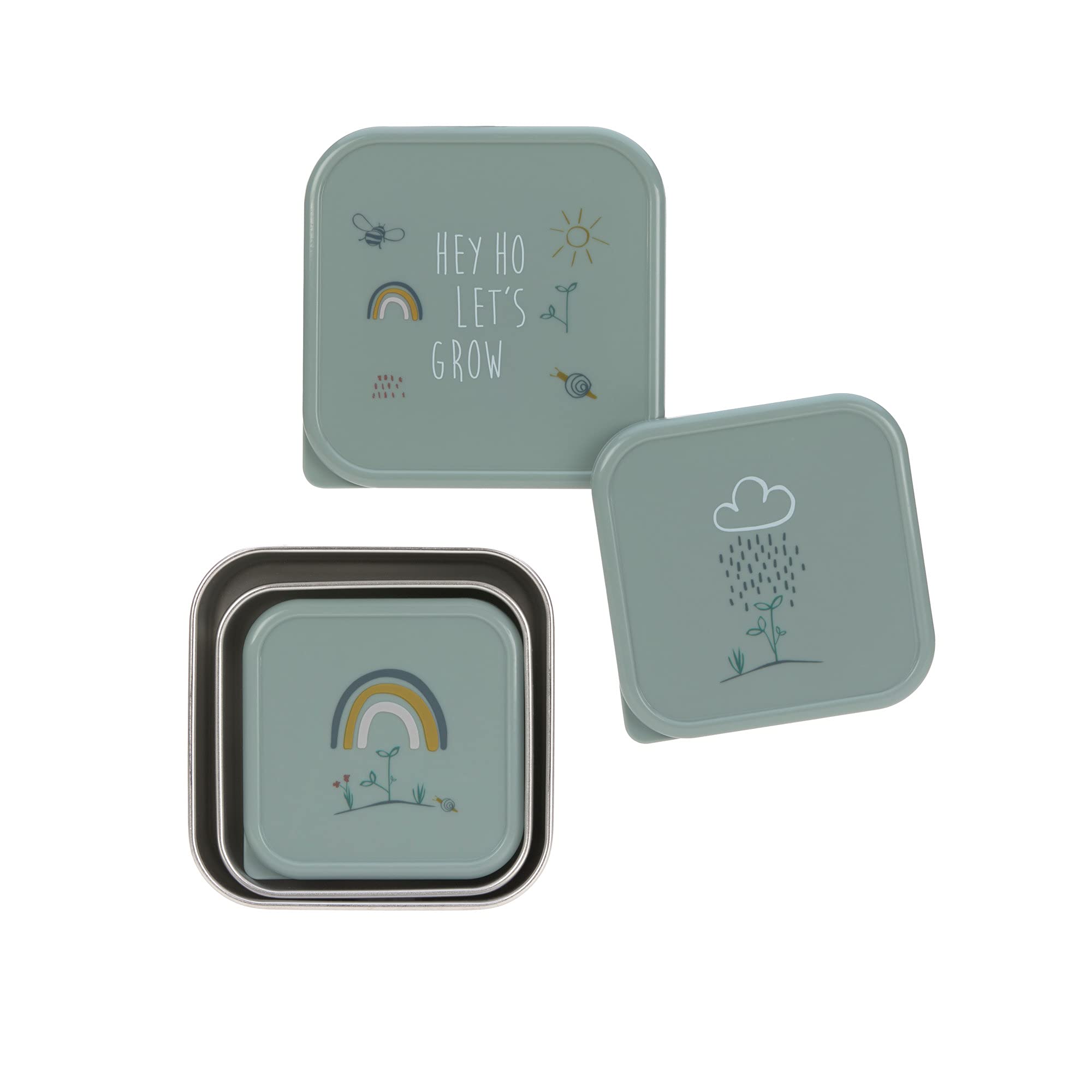 LÄSSIG Garden Explorer Snack Box Set of 3 Stainless Steel