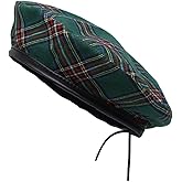 WITHMOONS Cotton Plaid Beret Hat Tartan Check French Beanie Cap YZF0083