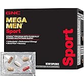 Mega Men Sport Vitapak Program, Convenient Complete Nutrition, 4 Products in 1 Packet, Athletic Performance, Energy, Recovery, Blood Flow, Arginine, 200mg Caffeine, Thermogenic, 30 day supply