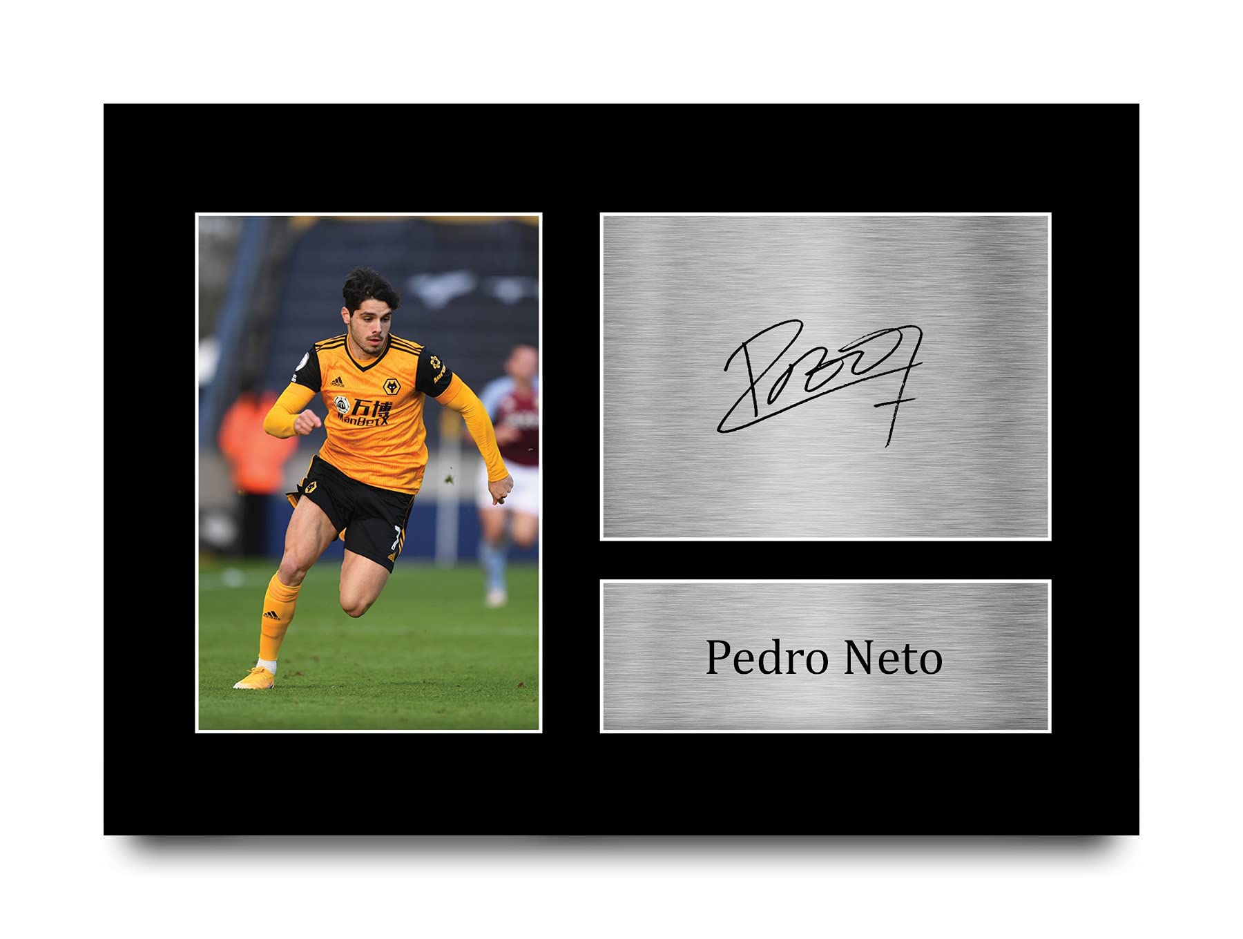 HWC Trading A4 Pedro Neto Wolves Gifts Printed Signed Autograph Picture for Football Fans and Supporters