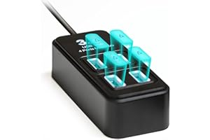 Rebuff Reality USB Hub - 4-Port USB Hub for Vive Tracker USB Dongles - Compatible with Vive Tracker 3.0, 2.0 & Other VR Console Dongles - Enables Data Transfer - 4 ft Cable for Extended Reach