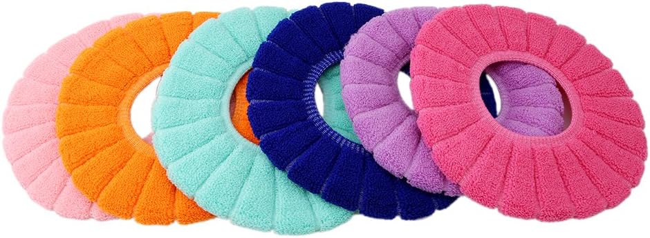 Yesiidor Toilet Seat Cover Bathroom Soft Thicker Warmer Stretchable Washable Cloth Toilet Seat Cover Pads