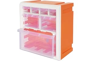 AERKAA Screw Storage Organizer With 7 Drawers, Orange