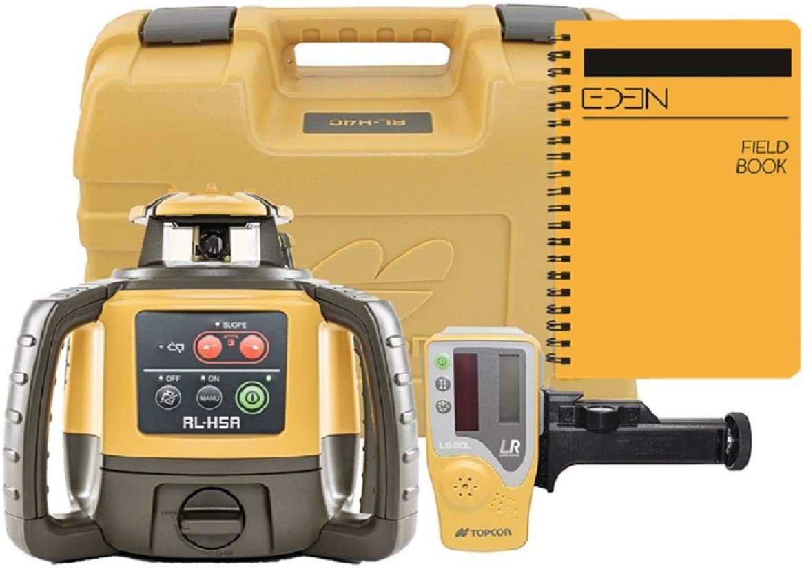 Photo 1 of Topcon RL-H5A Self Leveling Horizontal Rotary Laser with Bonus EDEN Field Book, IP66 Rating Drop, Dust, Water Resistant, 800m Construction Laser, Includes LS-80L Receiver, Detector Holder, Soft Case