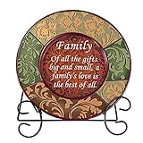 Decorative Inspirational Plate with Display Stand, Family