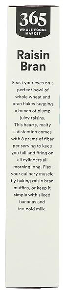 365 BY WHOLE FOODS MARKET, RAISIN BRAN CEREAL, VEGAN, LOW-FAT, 15 OUNCE