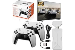 ZHEOB Boltz Retro Stick - Plug & Play TV Video Retro Gaming Stick, Boltz Retrostick Video Game Console Stick Built in 75,000+ Games with 18 Emulators, 4K HDMI Output with 2 2.4G Wireless Controllers (256GB)