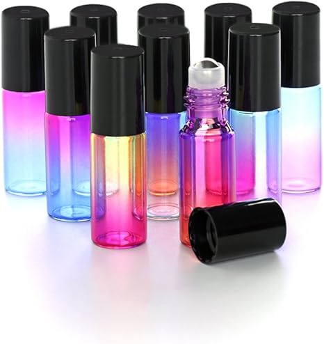 Amazon Co Jp Goodfaith カラフル ロールオンボトル ガラス 容器 小分け 香水 アロマ グラデーション 5ml 10本セット 旅行 ドラッグストア