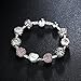 Presentski Love Charm Bracelet for Women and Girls with Pink CZ, Heart, Amour, Amor, Flower, and Butterfly