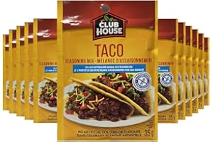 Club House, Dry Sauce/Seasoning/Marinade Mix, Taco, Less Salt, 35g, Case Pack 12 Count