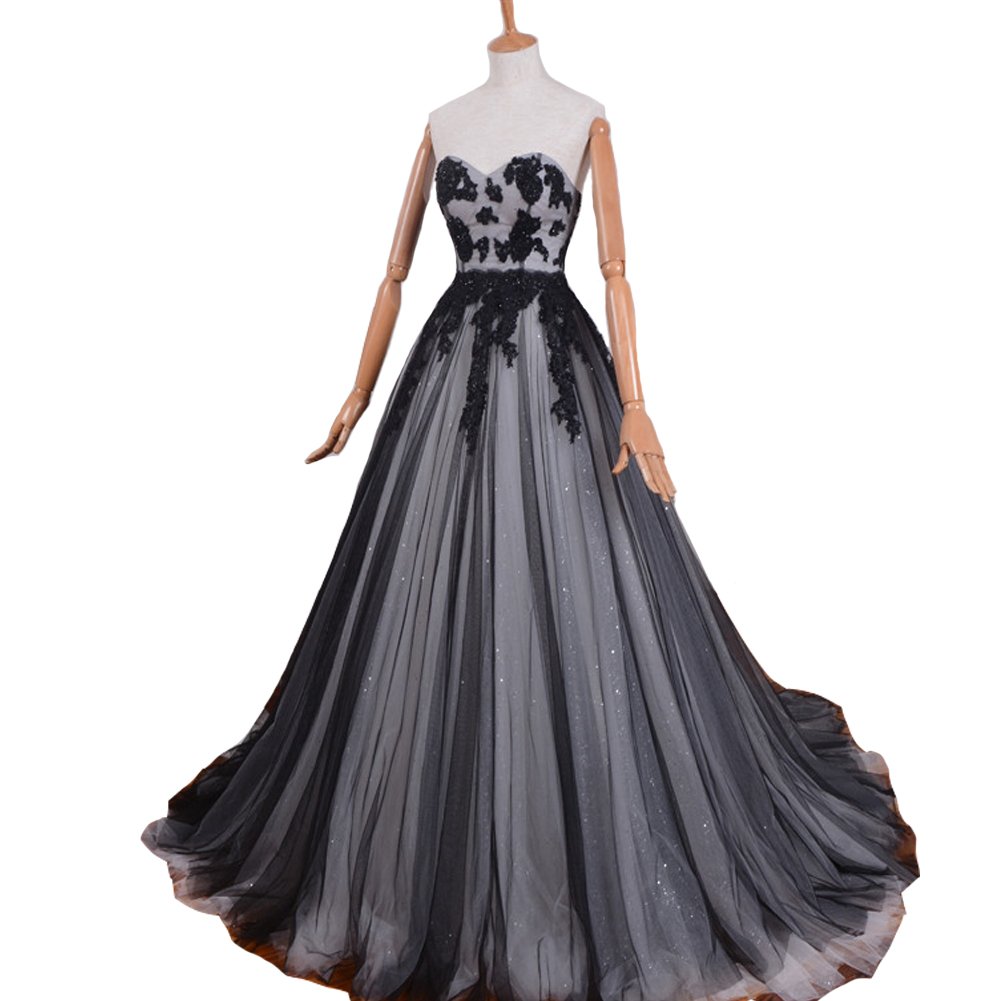 Kivary-Gothic-Black-and-Ivory-Sweetheart-A-Line-Long-Corset-Sweetheart-Prom-Evening-Dresses-US22W
