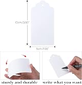 G2PLUS Kraft Paper Gift Tags 100Pcs Large 5x10cm White Blank Tags with String view 2