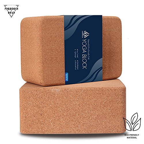 Forbidden Road Cork Yoga Block Yoga Brick 2 Block Set and 1 Block Pack Choose Your Size Cork Yoga Block to Support Back Bends and Select Standing (2 Cork Block Set, 369 inch)