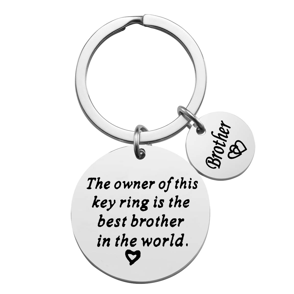 Huwujiu Brother Gifts Keyring The Owner of This Key ring is the Best Brother in the World Keyring Gifts for Brother Fathers Day Christmas Birthday Gifts for Brother