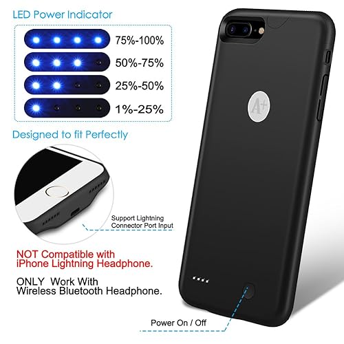 Battery Case for iPhone Plus Plus Plus 6s Plus, Ultra Slim 4000mAh  Protective Charging Case for iPhone
