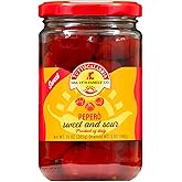 TUTTOCALABRIA Pepper&ograve; Sweet Cherry Peppers, Pitted &amp; Ready to Stuff, 10 oz | Sweet and Mild Cherry Peppers for Stuffing and Italian Antipasto Pepper, Pitted &amp; Ready to Use, All-Natural, Product of Italy