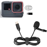 Lavalier Microphone Compatible for Insta360 Ace Pro/360 Ace, Noise Cancelling Microphone Type C Microphone Cable 1.5 m