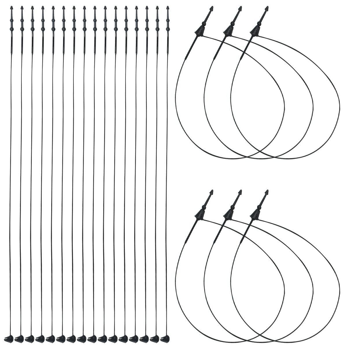 Photo 1 of 2000 Pcs Plastic Fastener Hang Tag Clear Snap Lock Pin Security Loop for Retail Store Clothing Accessory Price Pins (7" Black)