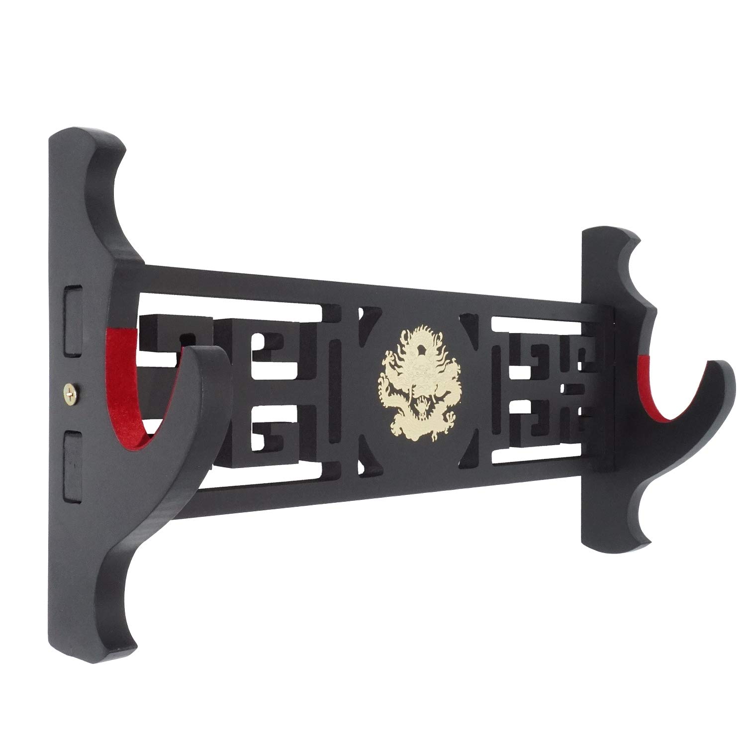 Eforlife Dragon Sword Holder Wall Mount Velvet Padded Katana Stand Samurai Sword Holder Display Rack (1-Tier)