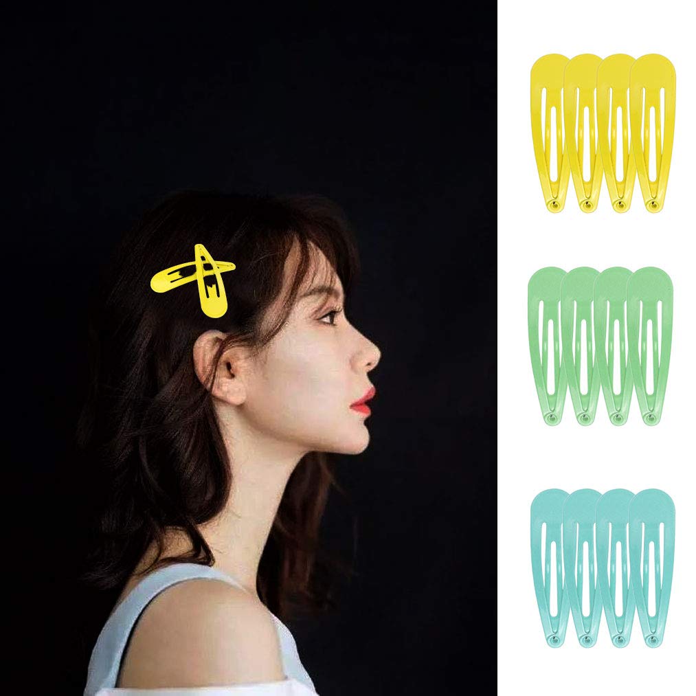 Yolyoo 90 Pcs/18 Colors Snap Hair Clips Non-Slip Metal Barrettes Hair Clips for Women Girls Teens