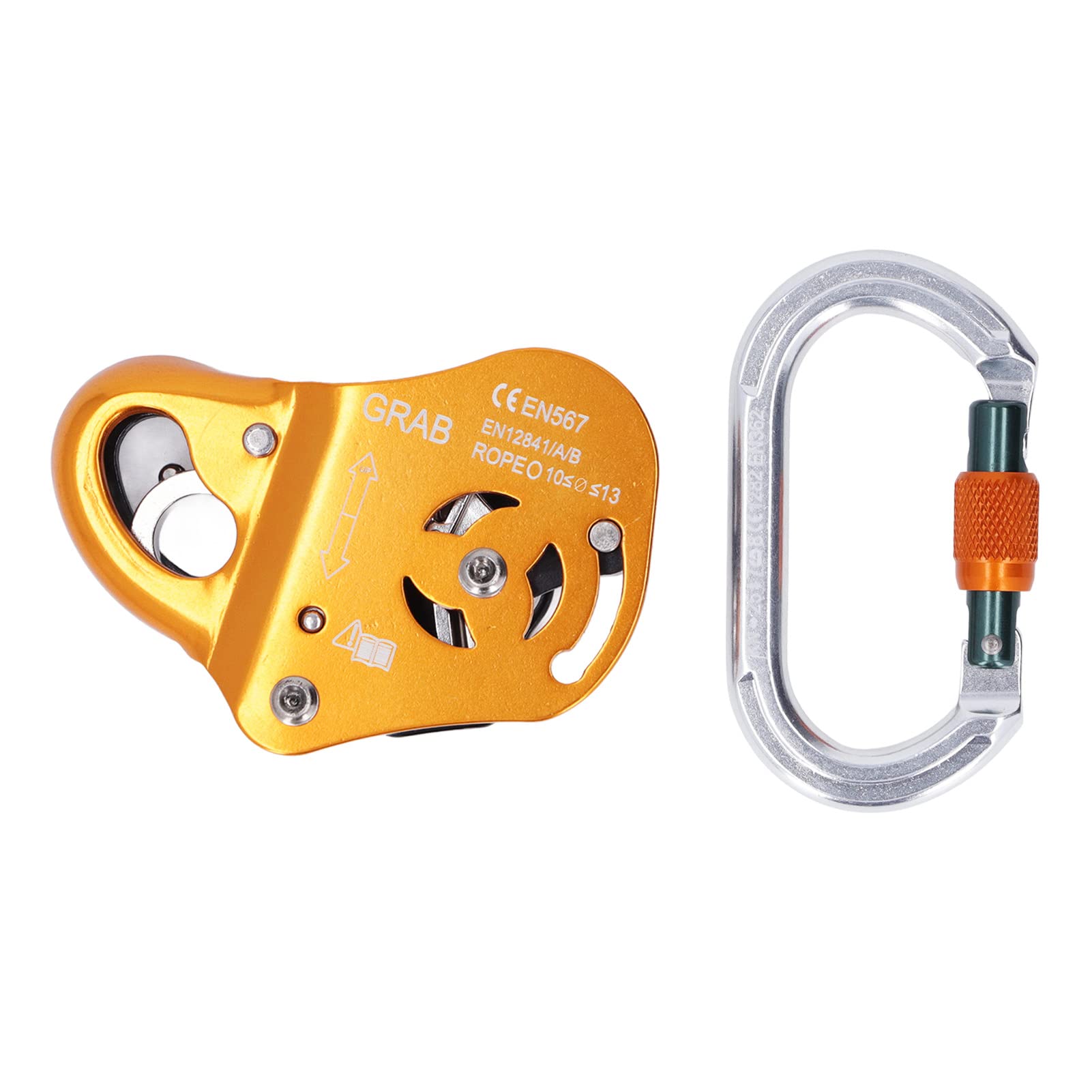 RiToEasysports Climbing Rope Grabber, Climbing Self Locking Fall Arrester Outdoor Mountaineering Movable Rope Grabber Descending Protector