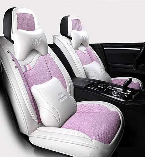 Amazon Yrrc四季五カーシートカバー夏クールパッドカーシートカーsuvシートカバー保護カバーカーシートクッション ピンク シートカバー 車 バイク