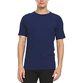 Merino Wool Mens Micro Weight Raglan T-Shirt - Short Sleeve Athletic Shirt - Anti-Odor - Moisture Wicking