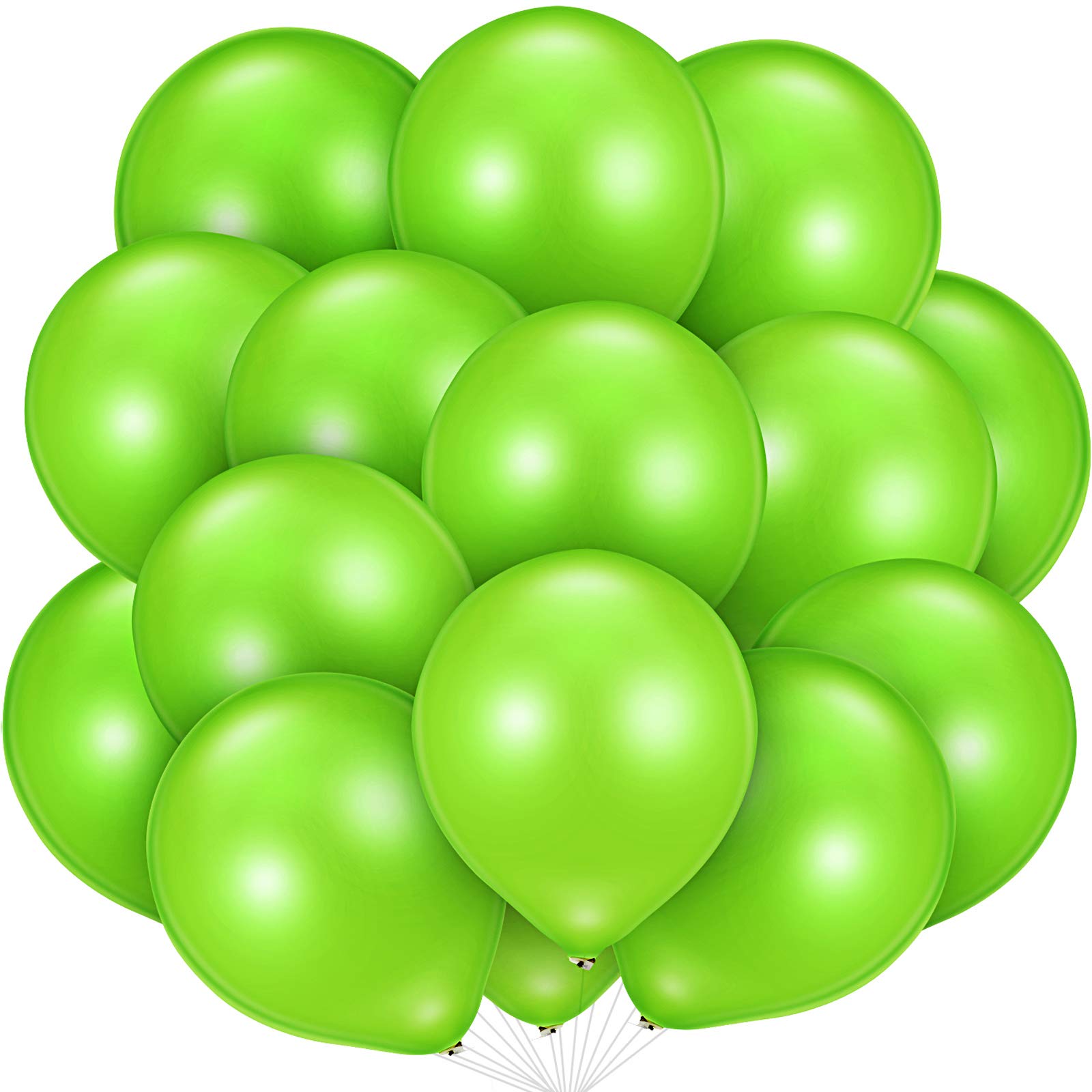 Photo 1 of 48 Pieces Neon Green Balloons Green Lime Latex Balloons for Halloween Baby Shower Gender Reveal Birthday Wedding Graduation Jungle Safari Party Decorations