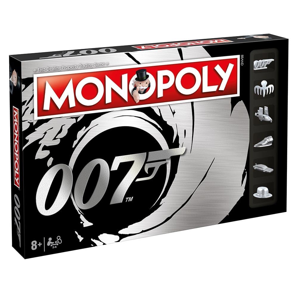 Winning Moves James Bond 007 Monopoly Board Game, Advance to Dr. No, Goldeneye and No Time To Die and trade your way to success, 2–6 players makes a great gift for ages 8 plus — image 1