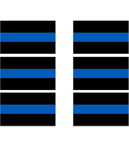 Blue Line Support Blue Line Car Decal Pack Of 6 Thin Blue Line Reflective Decals - 3x2 ...