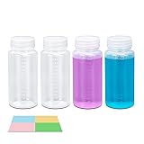 ASEVAT 5oz 4Pack Wide Mouth Plastic Bottles Reagent