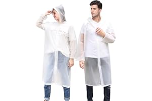 Zando Rain Ponchos for Adults Women Clear Rain Jackets Waterproof with Hood Packable Rain Jacket Disposable Travel Rain Coats