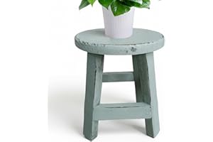 Plant Stool, 6.5 inch Round Small Plant Stands Indoor for Home Decor, Sturdy Wooden Stool for Plants, Pots, and Display