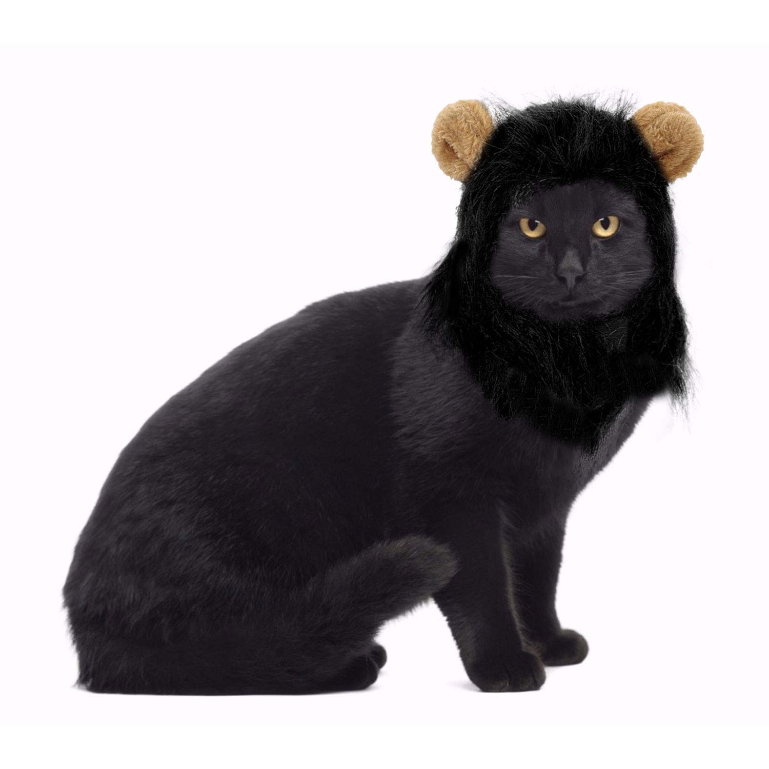 Legendog Lion Mane Wig for Cats, Cat Halloween Costume, Black Lion Mane, Cute Halloween Pet Apparel for Cats