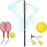Furypiont Tetherball Tennis Set with with 360&deg; Swivel Hook Pole，Ball, Rope and Paddle Set.Tetherball Outdoor Equipment for Backyard，Lawn Game