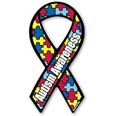 Magnet America Autism Awareness Mini Ribbon Magnet is 4" x 2" Made for Vehicles and Refrigerators