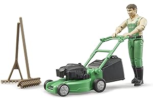 Bworld: Gardener with Lawnmower and Equipment