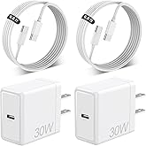  30W USB C Fast Charger Block for Google Pixel 10 Pro XL/10/9 Pro /9/8 Pro/8/7 Pro/7/6a/6 Pro/6/5a/5, 2-Pack Looptimo 30 Watts Rapid Charging USBC Power Adapter with 6.6ft Type C Charging Cable-White