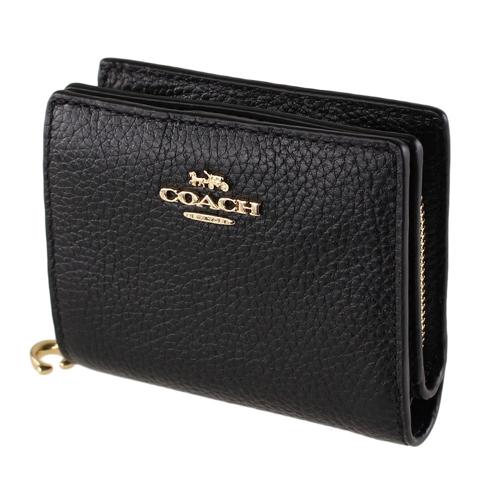 Coach Women's Snap Wallet in Signature Canvas, Black, Billfold Wallet
