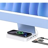 Gewokliy USB C Hub for iMac 24-inch 2021/2023/2024, 10Gbps USB-C*2 &amp; USB-A, SD/TF Reader, 15W Wireless (Requires External Power Source) Charge, Accessory Adaptor for iMac M1 M3 M4