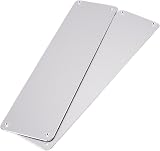 White Hinge Set of 2 12 Inch Satin Aluminium Door Finger Plates 75mm view 1