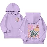 KEEVICI Cute Christian Hoodies For Girls Jesus Flower Graphic Hoodie Kids Faith Bible Verse Sweatshirt Religious Pullover Top