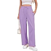 Yiyilina Wide Leg Sweatpants Women Baggy Lounge Sweat Pants with Pockets Casual High Waist Drawstring Work Athletic Joggers