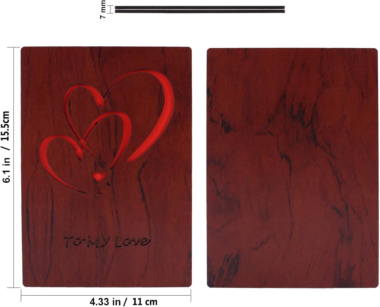 NACTECH Wooden Love Cards Valentine’s Day Card Mother’s Day Card for ...