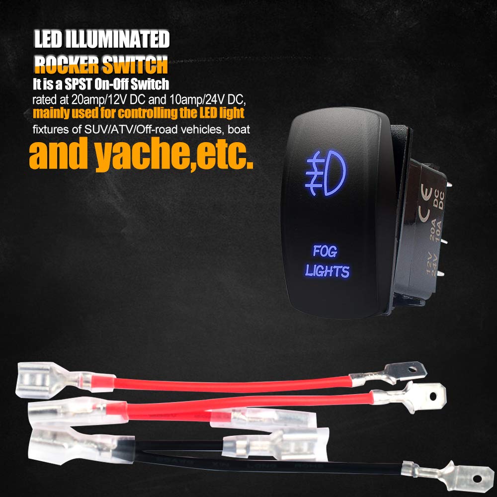 Switches 12v Led Lights Led Light Switch 5 Pin Terrain Vision Led Light Switch Off Road Lights Led Light Bar On Off Sasquatch Lights Rocker Switch With Jumper Wire 20 Amp Toggle