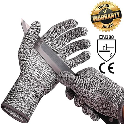Cut Resistant Gloves - Level 5 Protection Cut Proof Gloves for Kitchen or Work (Small) by GloRight