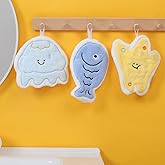 Tyrafry Cute Soft Hand Towels for Bathroom & Kitchen-Each Animals Themed Hand Towel Dry Your Hands, Set of 3